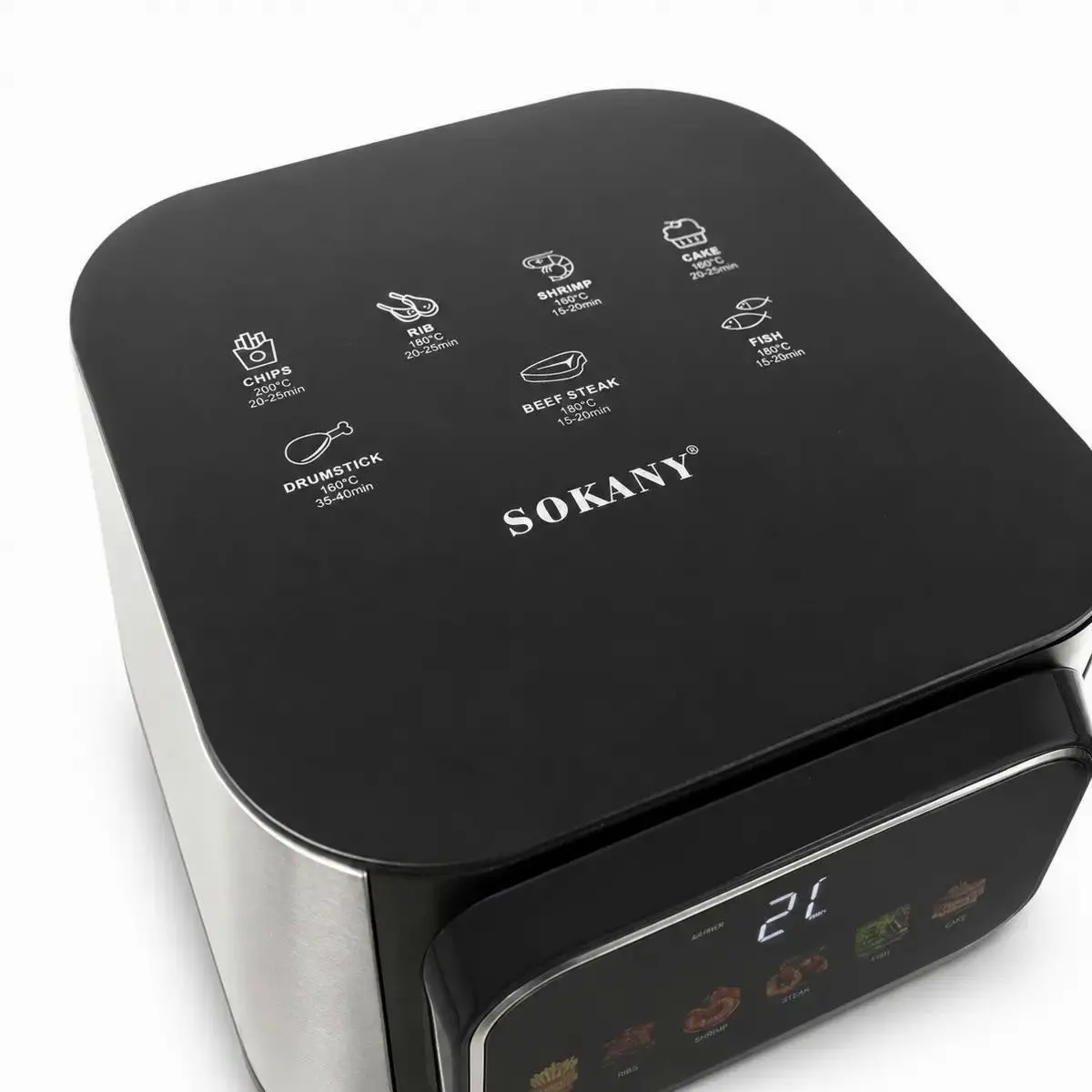 Аерофритюрниця SOKANY SK-10118, 1800 Вт, об'єм 12 л, чорна