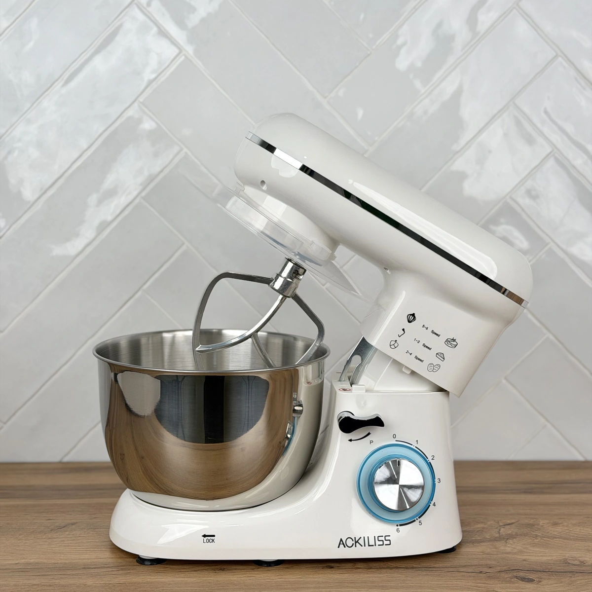 Тістоміс планетарний Ackiliss ACL-95753W 1300 Вт, кухонний міксер-тістоміс із чашею 5 л