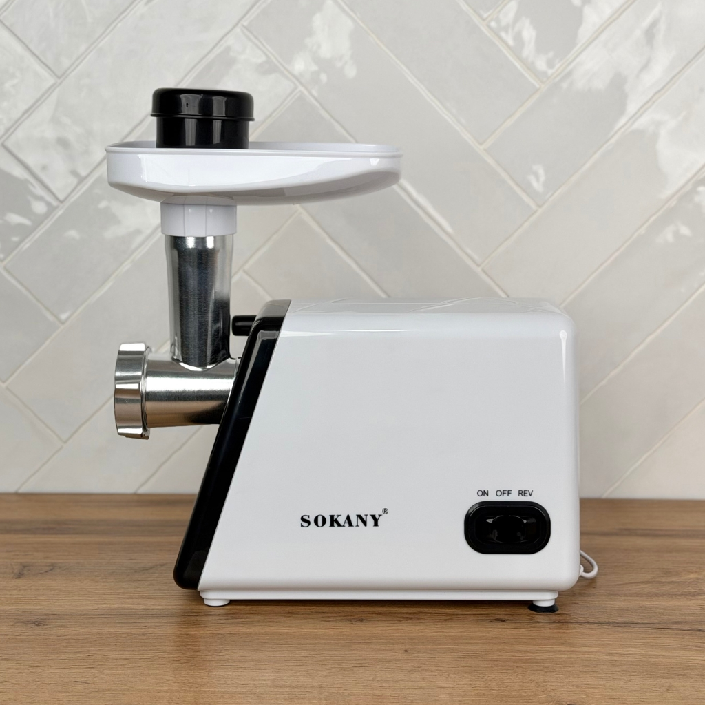 Електрична м'ясорубка Sokany SK-312 2500 Вт з реверсом, м'ясорубка для ковбас та кеббе