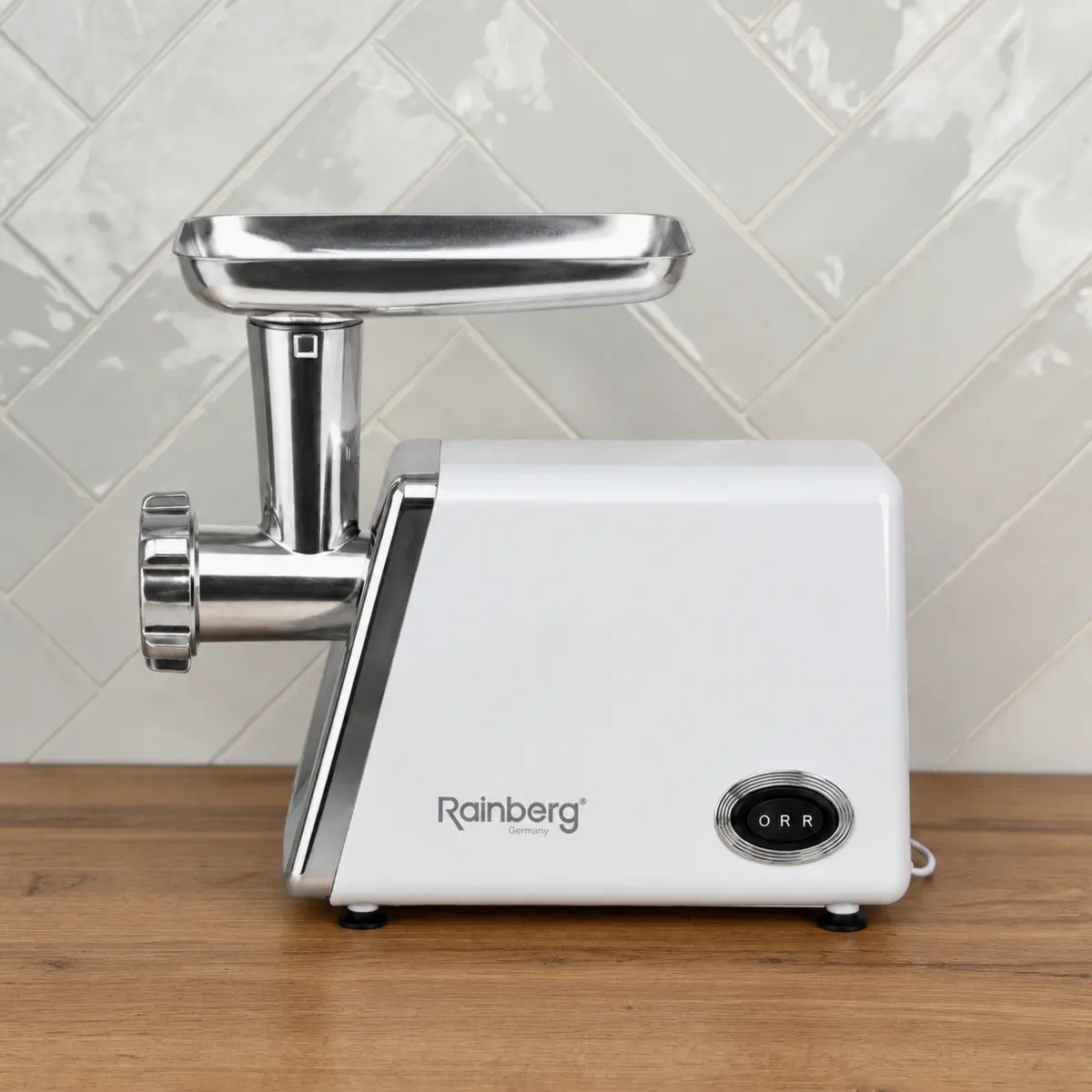 Електром'ясорубка Rainberg RB-2329, 3000 Вт, насадки для ковбас та кеббе, реверс